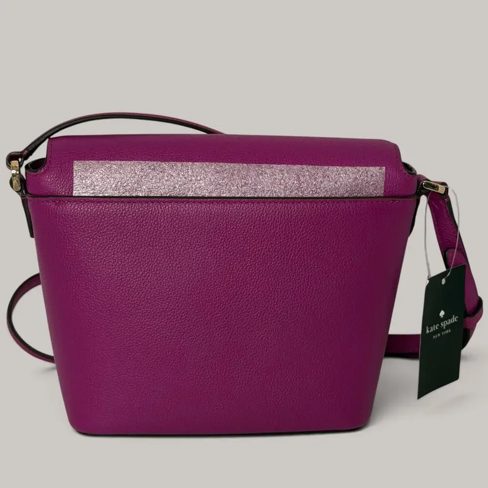 Kate Spade Elsie Crossbody Bag Baja Rose Pink Pebbled Leather Flap Close NWT